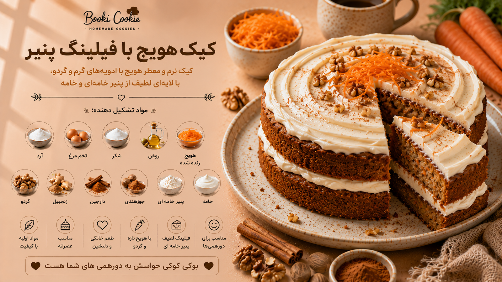 Carrot Cake with Cream Cheese Filling
